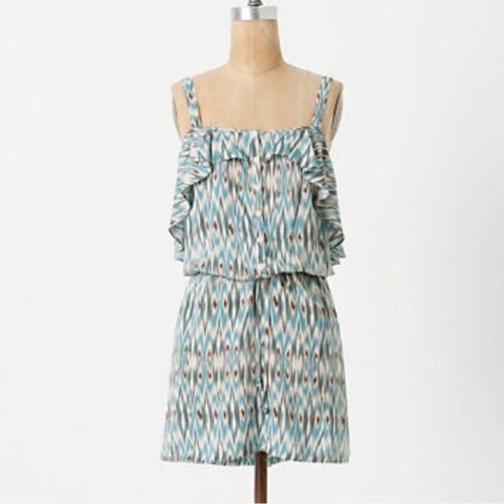 NWT ANTHRO // LILKA RUFFLED IKAT CHEMISE DRESS